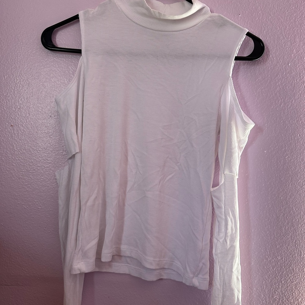 White long sleeve Turtleneck Top